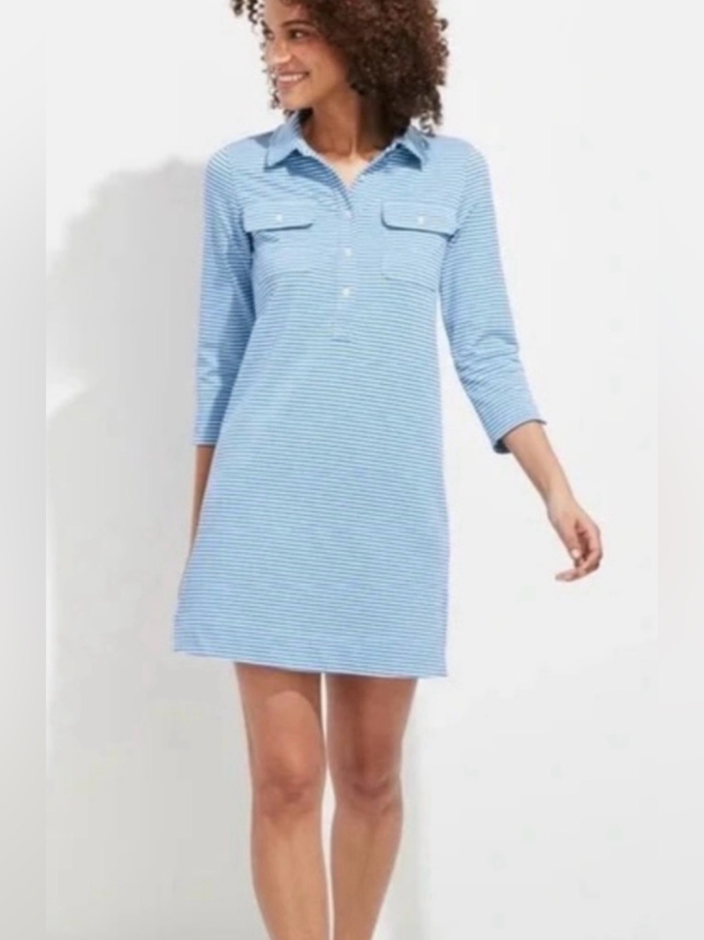 NWOT Vineyard Vines Blue Margo Coastal Casual Striped Performance Dress Size S